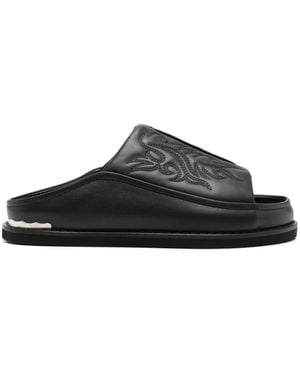 Toga Virilis Sandalen Mit Stickerei - Schwarz