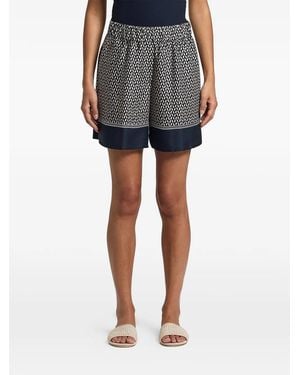 Peserico Shorts Con Motivo Geométrico - Negro