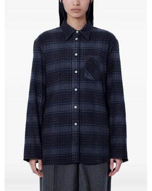 Our Legacy Checked Cotton-Flannel Shirt - Blue