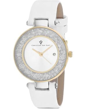 Christian Van Sant Dazzle 34Mm Watch - White