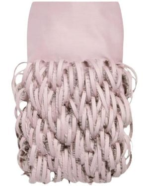 Balenciaga Ribbon-Trim Midi Skirt - Pink