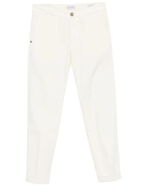 Re-hash Mucha Pressed-Crease Turn-Up-Hem Pants - White