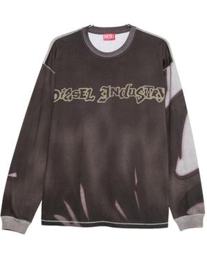 DIESEL Logo-print Long-sleeves Sweatshirt - Brown