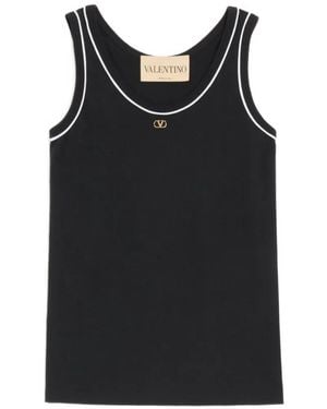Valentino Garavani Cotton Jersey Top - Black