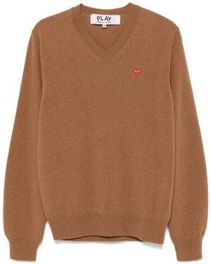COMME DES GARÇONS PLAY Heart-Patch Sweater - Brown
