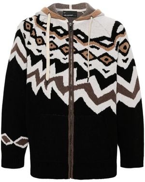 Neil Barrett Norway Knitted Hoodie - Black