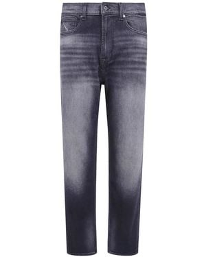 7 For All Mankind Easy Straight Faded Straight-Leg Jeans - Blue