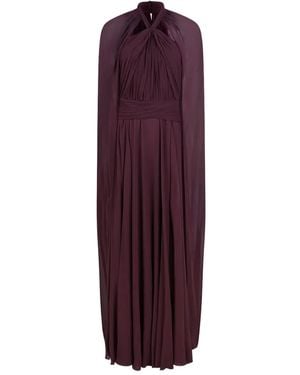 Genny Cape-detail Maxi Dress - パープル