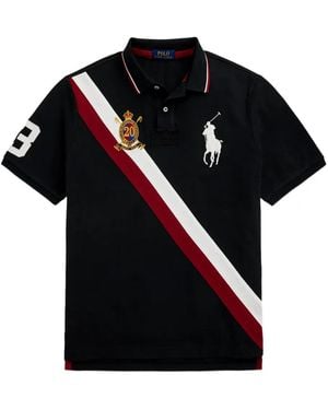 Polo Ralph Lauren Stripe-Detail Logo-Detail Polo Shirt - Black