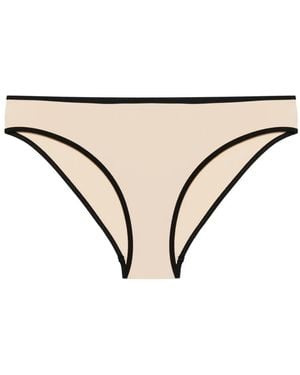 TOTEME Striped-Edge Bikini Bottoms - Natural