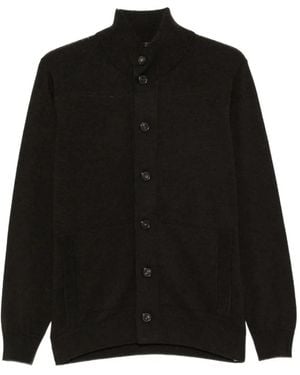 FILIPPO DE LAURENTIIS Button-Up Wool Cardigan - Black