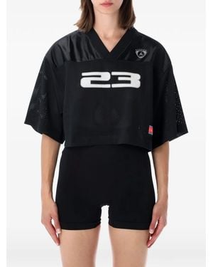 Nike Brooklyn Mesh-Panel Cropped T-Shirt - Black