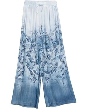 ERMANNO FIRENZE Floral-Print Pants - Blue