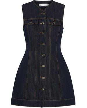 Anna Quan Nina Buttoned Mini Dress - Blue