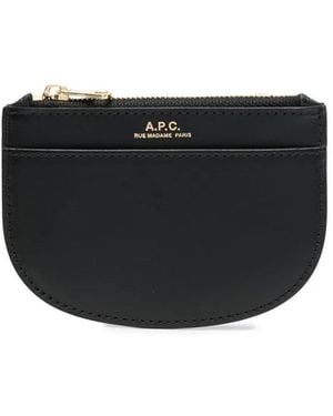A.P.C. Rounded Leather Purse - Black