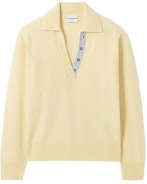 Claudie Pierlot Polo-Neck Embroidered-Detail Jumper - Natural
