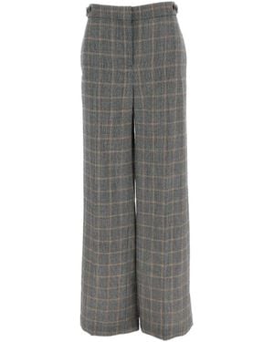 Stella McCartney Pantalones De Lana A Cuadros - Gris