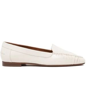 Pollini Whipstitch-Trim Loafers - White