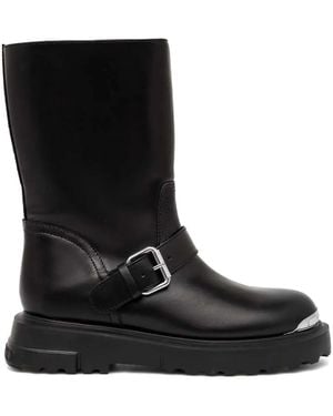 Love Moschino Logo-Engraved Boots - Black