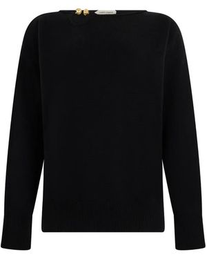 Alberta Ferretti Tone Buttoned Jumper - Black