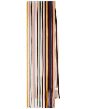 Paul Smith Striped Scarf - White