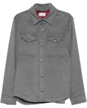 Brunello Cucinelli Flap-Pocket Shirt Jacket - Gray