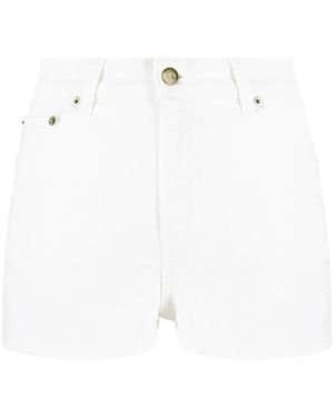Twinset Embroidered-Logo Denim Shorts - White