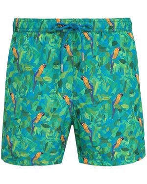 Amir Slama Parrot-Print Swim Shorts - Green