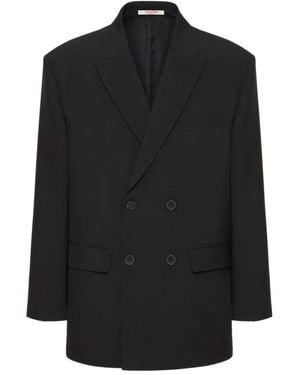 Valentino Garavani Double-Breasted Wool Blazer - Black