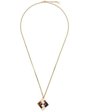Fendi Ff-Pendant Necklace - Metallic