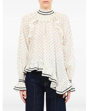 Ulla Johnson Blouse Volantée Marcella À Pois - White