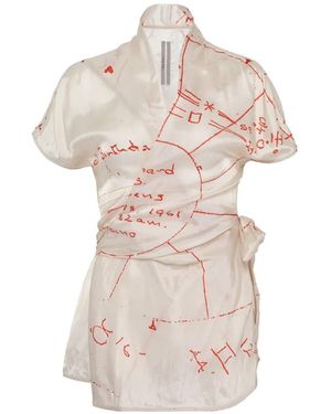 Rick Owens Top Wrap De Manga Corta - Blanco