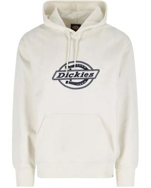 Dickies Long-Sleeve Logo-Detail Hoodie - White