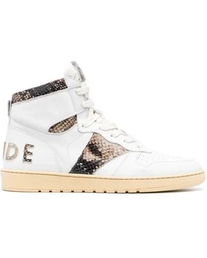 Rhude Panelled High-Top Trainers - White