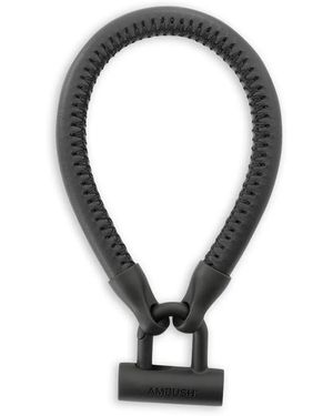 Ambush Bracelet En Cuir À Fermoir Clip - Noir