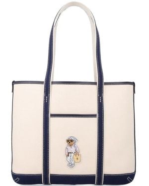 Polo Ralph Lauren Small Bear Tote Bag - White