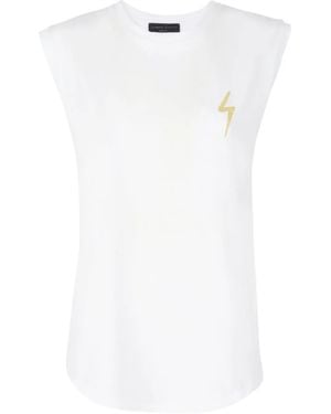 Giuseppe Zanotti Ursella Logo-Embroidered Sleeveless Cotton Tank Top - White