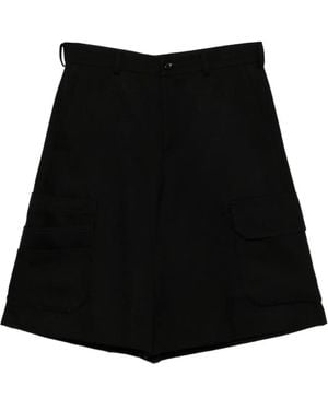 COMME DES GARÇON BLACK Wool Shorts - Black
