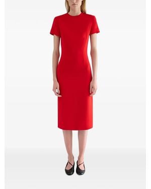 Jil Sander Cady Crew-Neck Dress - Red