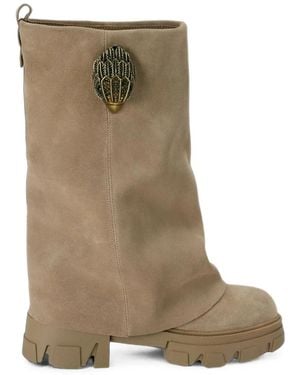 Kurt Geiger Stomp Foldover Suede Boots - Green