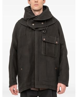 DEVOA Parka Met Capuchon En Zakken - Zwart