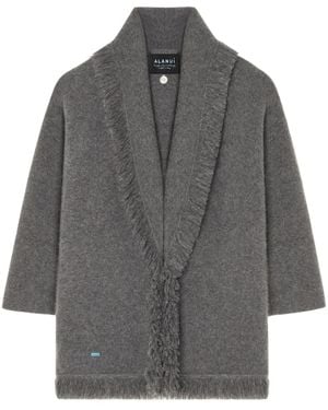 Alanui Fringed-Edge Cashmere-Blend Cardigan - Grey