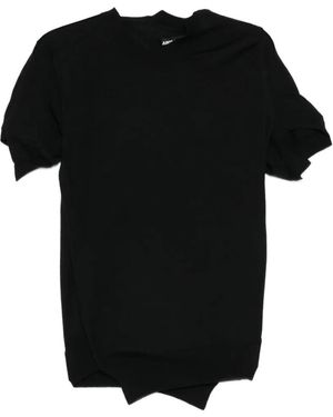Junya Watanabe Asymmetric Knitted Top - Black