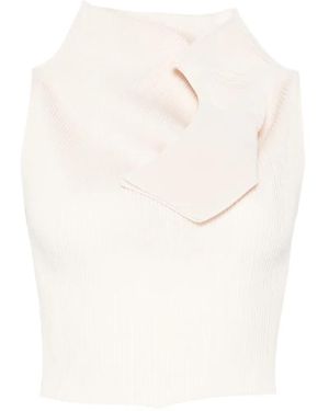 Issey Miyake High Neck Top - White