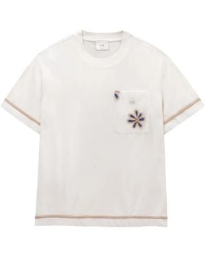 CHE T-Shirt Daisel À Poche Brodée - White