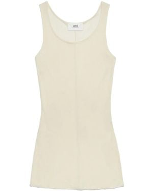 Ami Paris U-Neck Sleeveless Tank Top - Natural