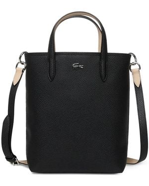 Lacoste Anna Grained-Texture Tote Bag - Black