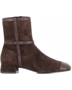Roberto Del Carlo Suede Panelled Ankle Boots - Brown