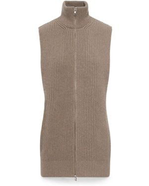 MM6 by Maison Margiela Chaleco De Canalé Con Cremallera - Marrón