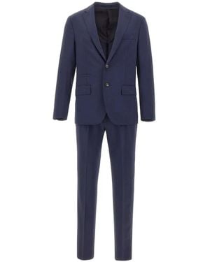 Eleventy Flap-Pockets Wool Suit - Blue